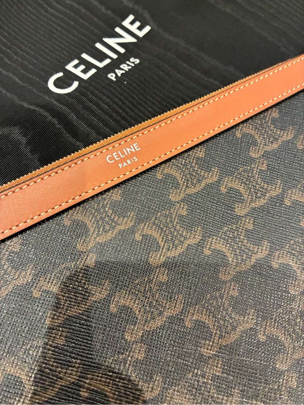 Celine Triomphe Monogram Pouch with wrist strap - Picture 3 of 8